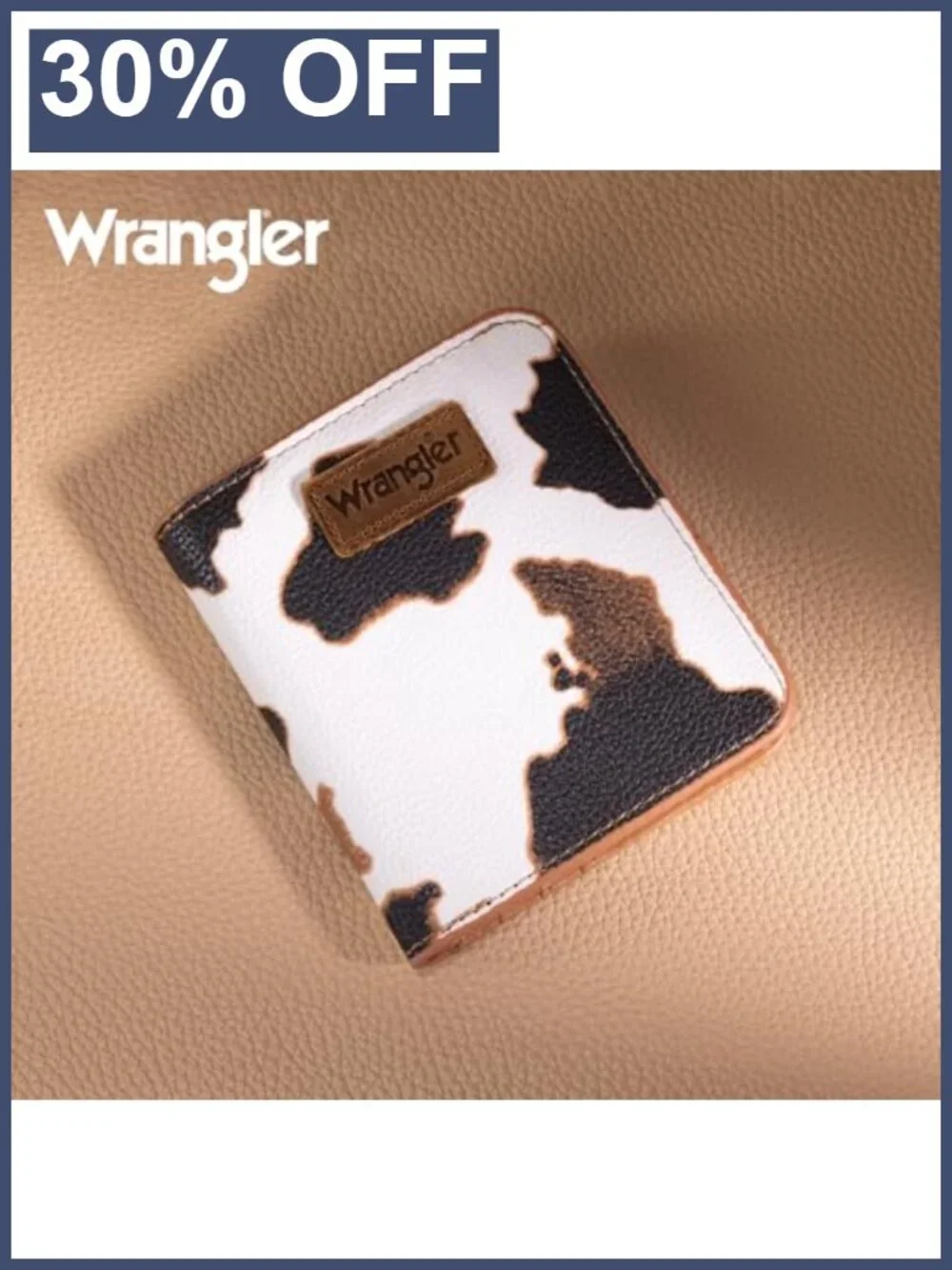 Small Cow Print Bifold Wallet RFID Slim Thin Card Case Coin Purse